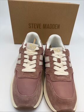 Steve Madden Women's Suede Sneakers - Dusty Rose & Cream